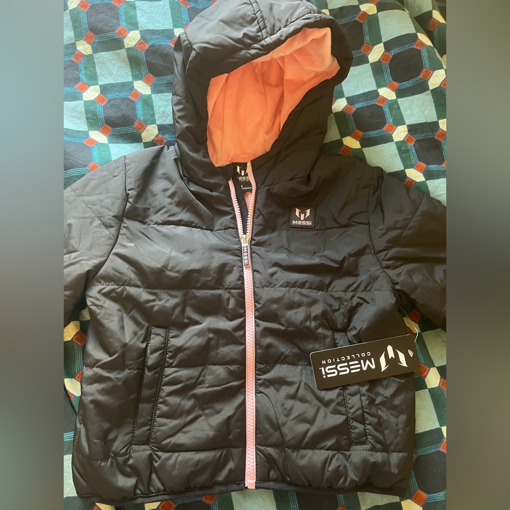 Messi Kids Black and Pink Jacket